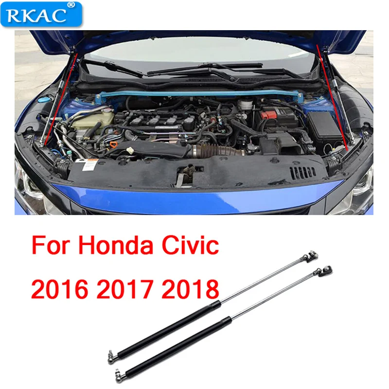 Support d'amortisseur de jambe de force pour Honda Civic, 2 pièces, tige de  confiance hydraulique, pour moteur de 2016, 2017, 2018, 2019 - AliExpress