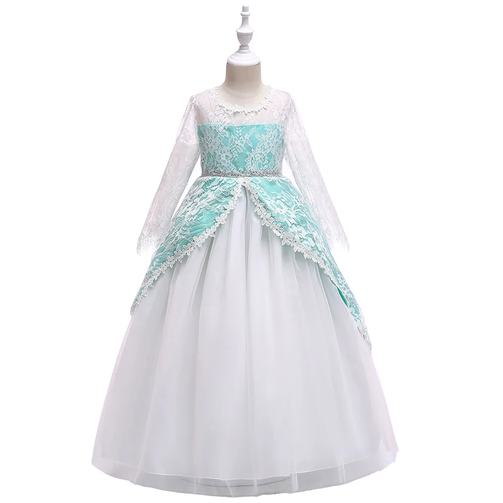 Детское платье подружки невесты на свадьбу с цветочным узором для девочек; кружевное платье принцессы; детское вечернее платье для выпускного бала; вечерние платья для девочек