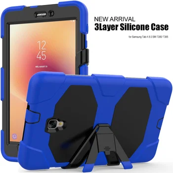 

10pcs/lot Full Protection Kickstand Armor Military Shockproof Heavy Duty Hard Case For Samsung Galaxy Tab A 8.0 2017 T380 T385