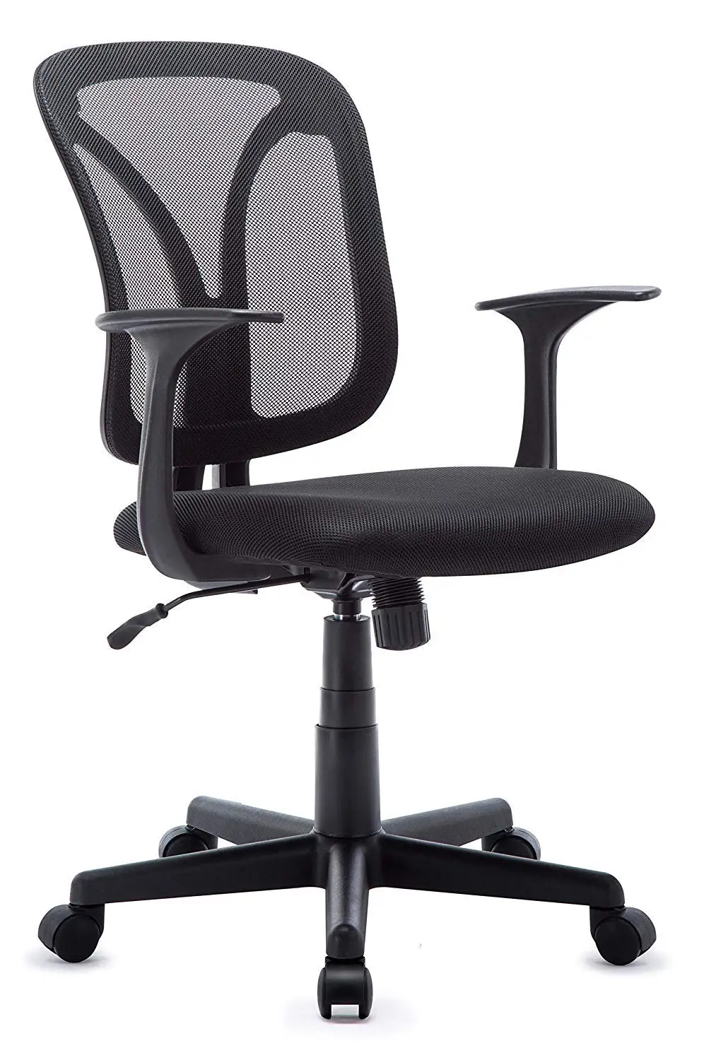 

Ergonomic Fabric Mesh Office Chair Medium Back Padded Desk Chair for Bedroom Adjustable Swivel Chair with Back and Arms