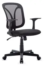 Ergonomic Fabric Mesh Office Chair Medium Back Padded Desk Chair for Bedroom Adjustable Swivel Chair with Back and Arms