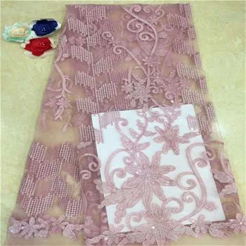 

African Lace Fabric French Sequins Net Lace High Quality African Sequin Lace Fabric For 2019 French Sequin Lace Fabric