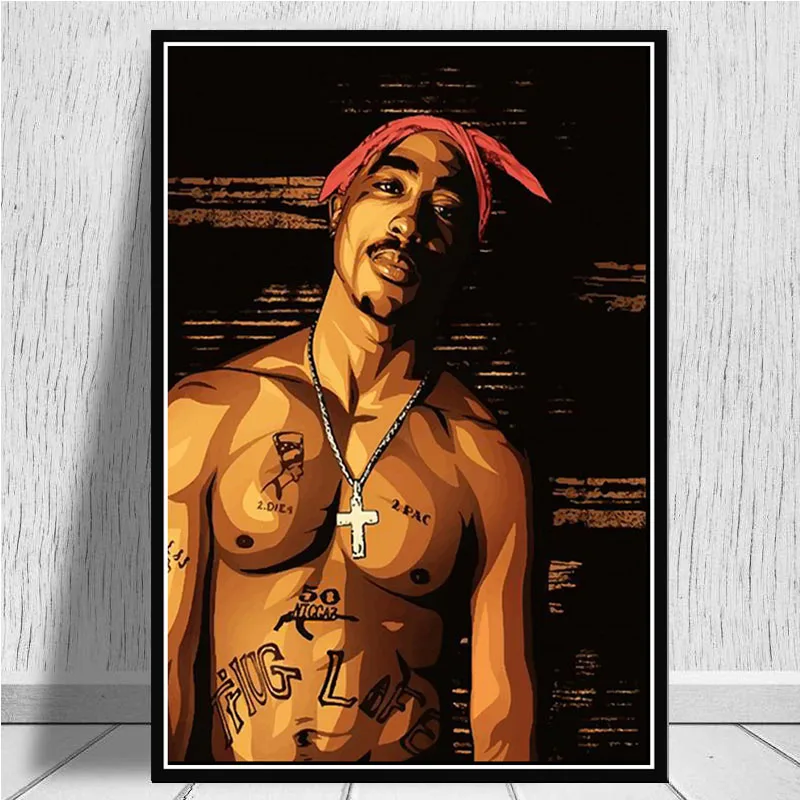 2pac Tupac известный Фредди Меркурий рэпер звезда картина маслом постер на холсте