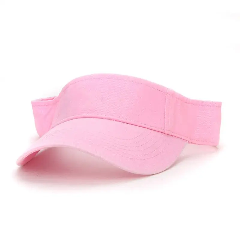 New Men Women Visors Topless Adjustable Leather Strap Back Fine Sunshade Hats Unisex Summer Cap Visor - Цвет: pink