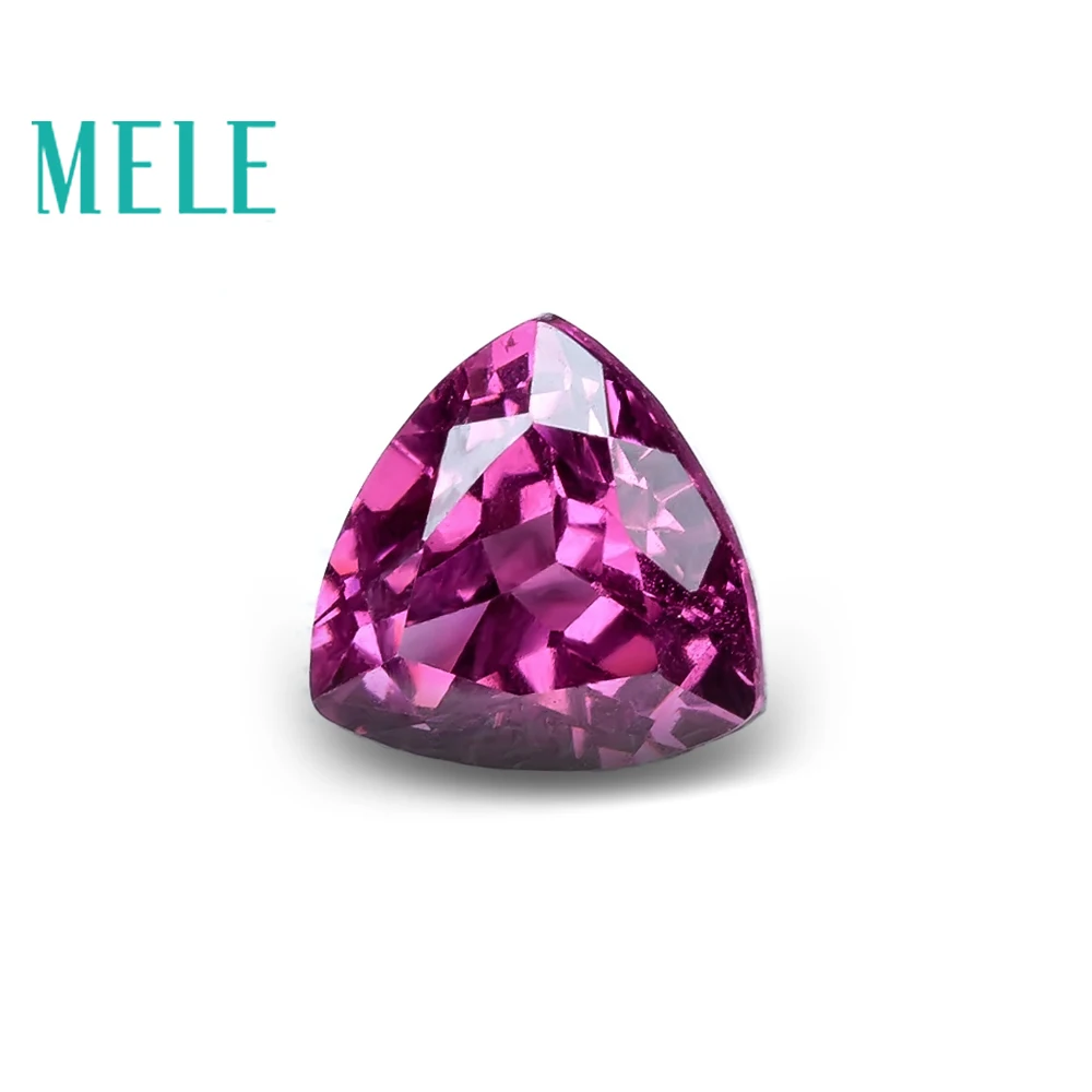 

MELE Natural garnet pyrope for jewelry making,6mm triangle cut 1ct loose gemstone wtih high quality for DIY rings or pendant