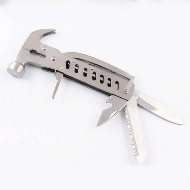 Stainless Steel Multifunction Nail Hammer Portable Multi Tools Universal Safety Hammer Multitool