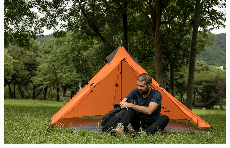 Новое поступление Naturehike 1 человек брезент палатка одного человека без полюса Сверхлегкий Пирамида Открытый Туризм Кемпинг палатки