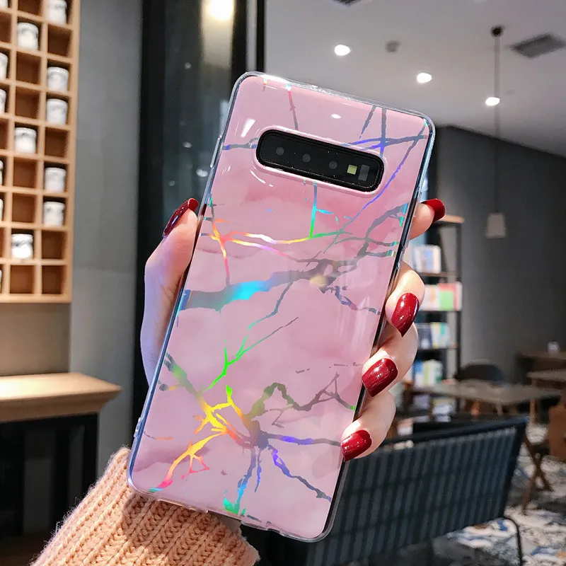 COOLY Laser Marble Case For Samsung Galaxy S10 Plus S10e S9 S8 S7 Edge Note 8 9 Back Cover Soft TPU Silicone Phone Shell Coque iphone 8 plus silicone case