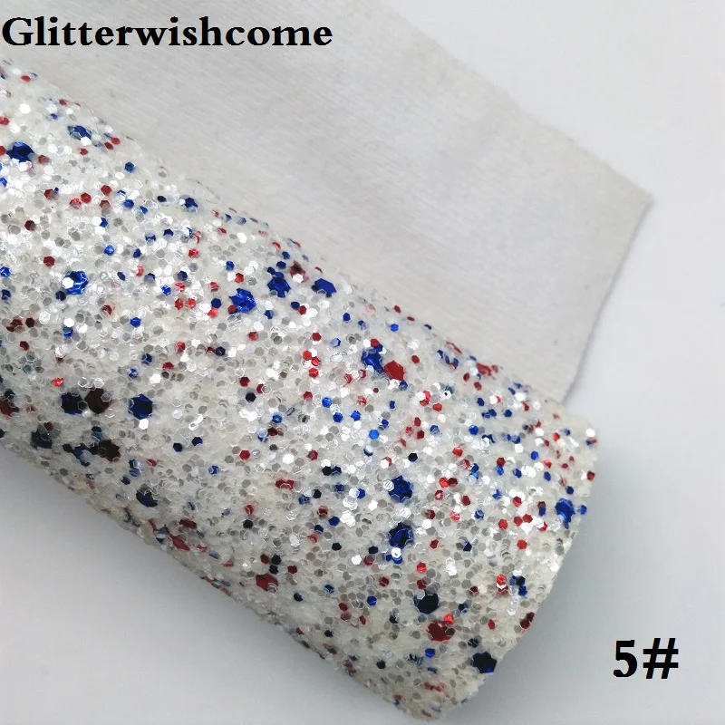 Glitterwishcome 30X134 см мини-рулон синтетическая кожа, массивная блестящая кожа с эластичной подложкой кожаные листы для бантов, GM058 - Цвет: 5