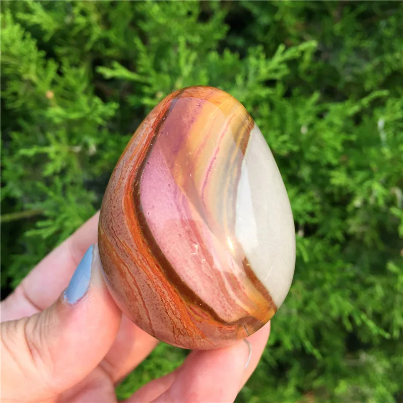 

1pcs Natural Colorful Ocean Jasper Hand Made Egg Shape Crystal Love Stone As Gifts for Home Decoration