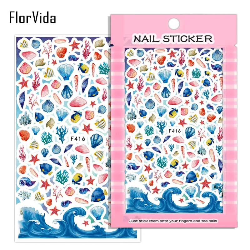 FlorVida F261-304 наклейки для ногтей хлопок плюшевый медведь Советы цветочный переводной узор дизайн для ногтей с клеем украшения для ногтей