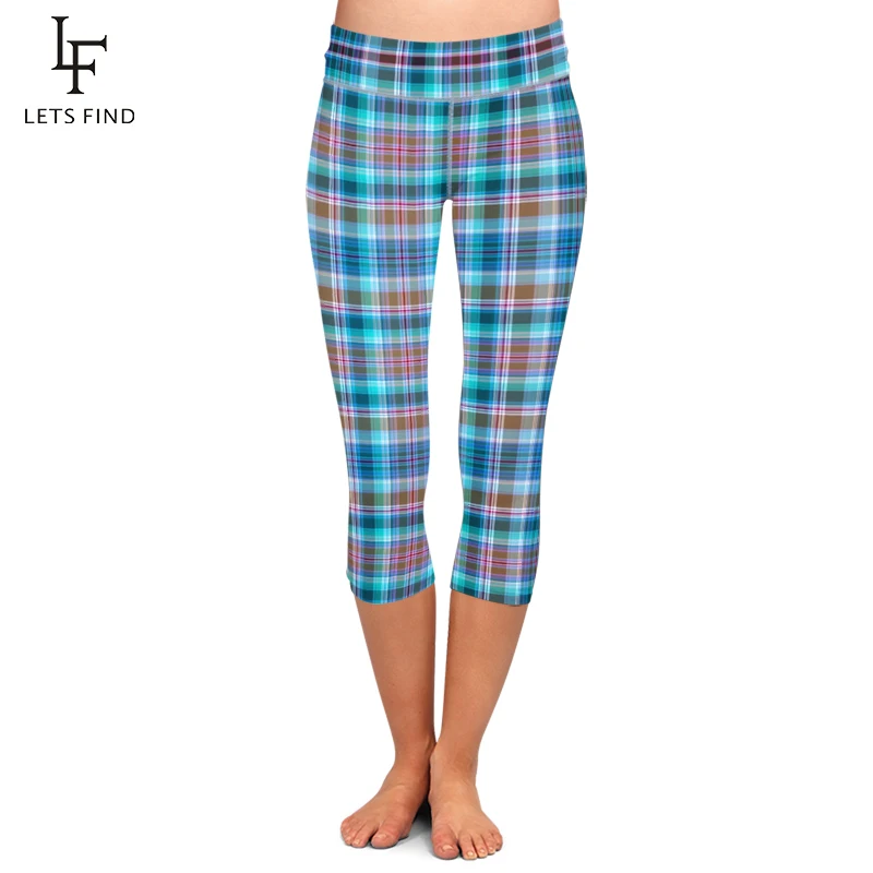 LETSFIND 2019 Summer New Print Capri Leggings Plus Size Plaid Print Pants Fashion High Waist Women Elastic Fitness Trousers LETSFIND 2019 Summer New Print Capri Leggings Plus Size Plaid Print Pants Fashion High Waist Women Elastic Fitness Trousers