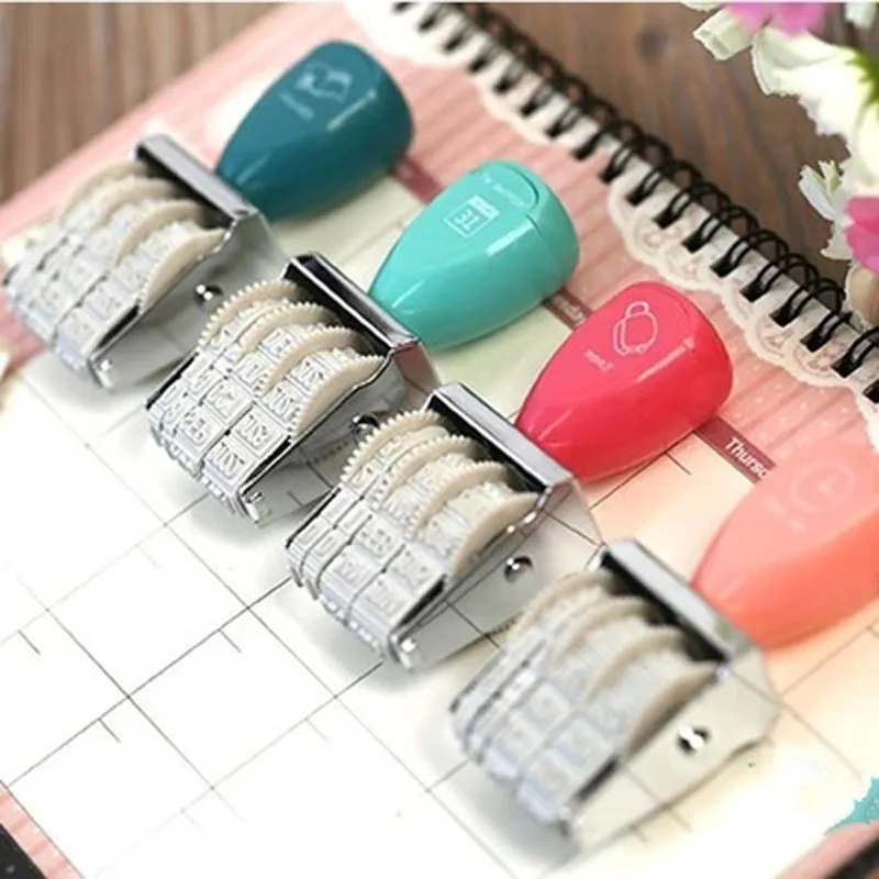 

1 PC Vintage Plastic Bearing Wheel Stamp Date Month Photo Album Diary DIY Scrapbooking Stationery Set