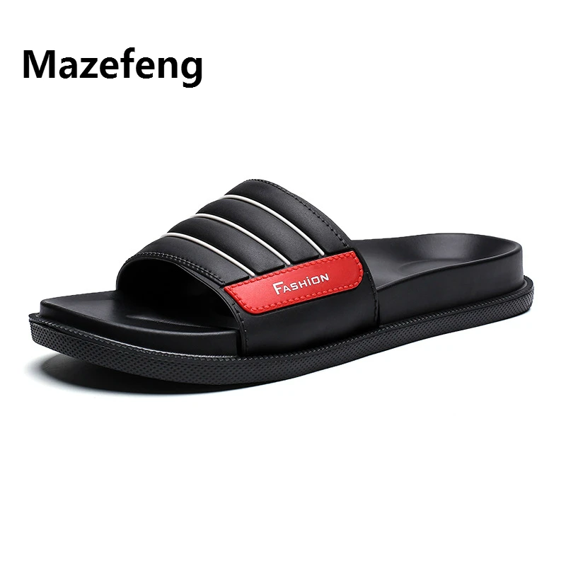 

Mazefeng Men Shoes Creative Cotton Fabric Flat Bath Slippers Summer Sandals Slippers Casual Men Non-Slip Flip Flops Beach Shoes
