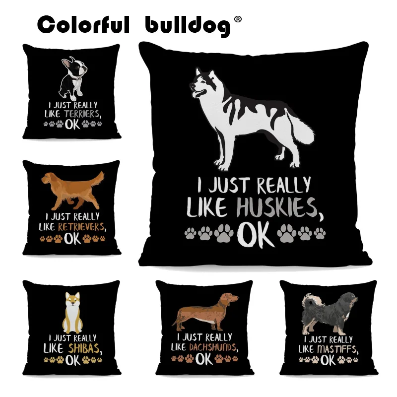 

Personalized Dog Poster Cushion Like Husband Basset Hound Terriers Cover Pillow 45X45Cm Velvet Decorative Home Cute Pet Pillows