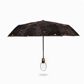 

Creative Owl Wood Umbrella Folding Cute Cartoon Kids Automatic Umbrella Windproof Women Umbrella Corporate Ombrello 50ys021