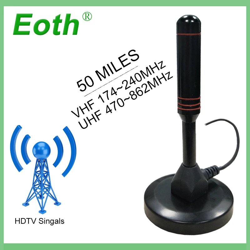 Koop Eoth Gratis TV Vos HD Digitale DTV Indoor TV Antenne TVFox HDTV Antena DVB T DVB T2 VHF UHF ISDB ATSC DVB signaal Ontvanger TV Antenne