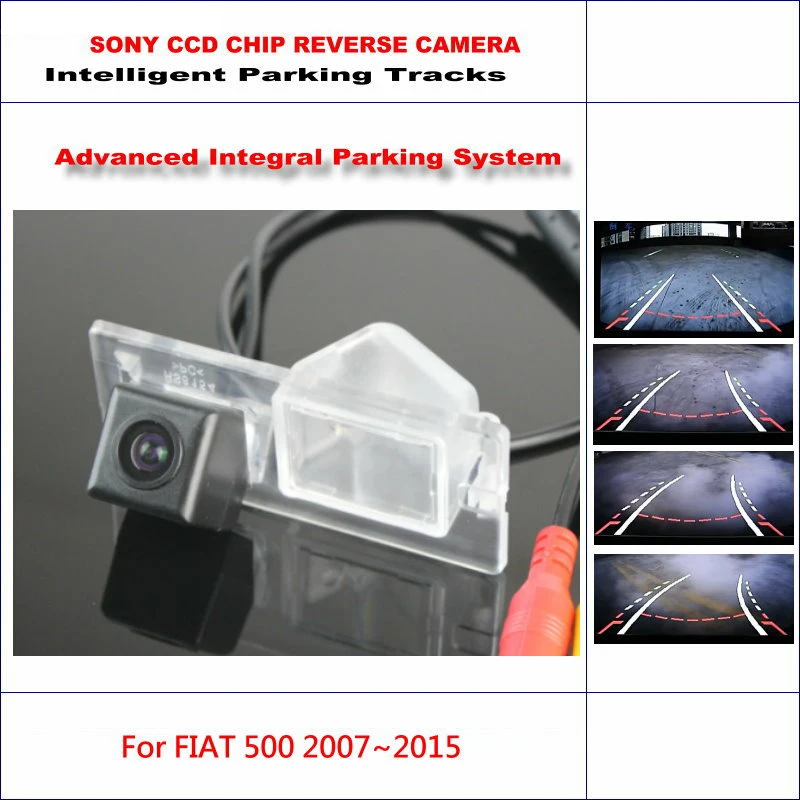 

YESSUN Rear Camera For FIAT 500 2007~2015 Intelligent Parking Tracks Backup Reverse / 580 TV Lines Dynamic Guidance Tragectory