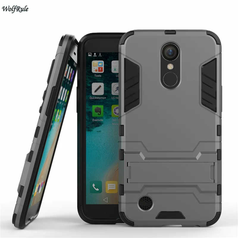 

Case For LG K10 2017 X400 M250 M250N Cover Shockproof Silicone & Plastic Armor Case For LG LV5 K10 2017 Phone Holder Stand Coque