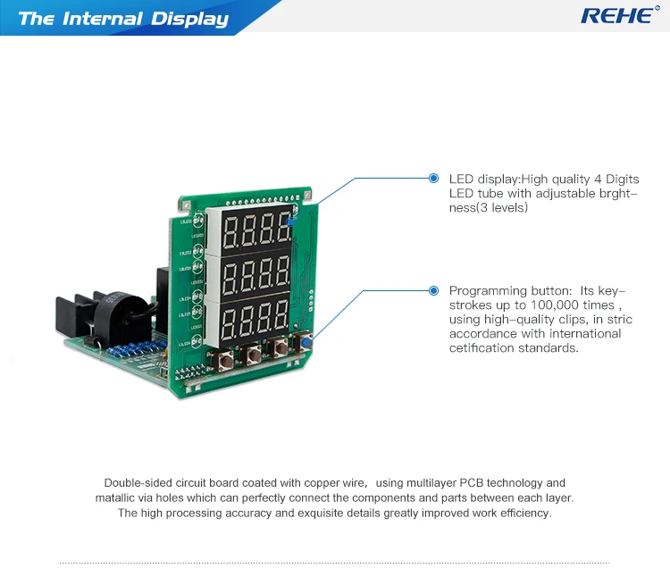 REHE RH-UIF73 80*80 мм однофазный цифровой измеритель комбинированный светодиодный