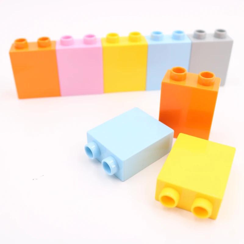 

Single Sale Big Size Diy Building Blocks 1X2 High Bricks 2 Dots parts Accessories Compatible with Duploed Toys for Baby Gift