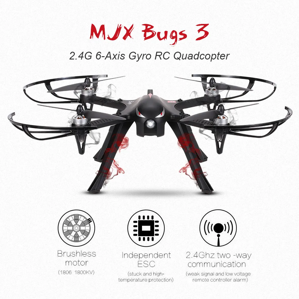MJX Bugs 3 2.4G 6Axis Gyro Brushless Motor Independent ESC Drone Support for C4000 Gopro 34 XiaoYi Action Camera RC Quad Dron (1)