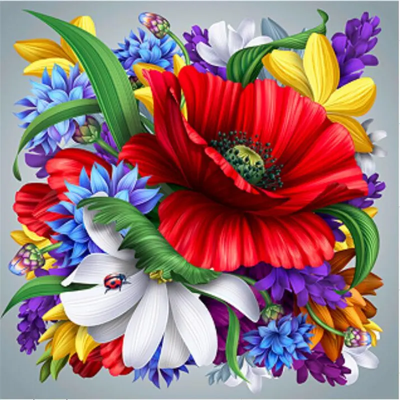 5D DIY Бриллиантовая мозаика «Роза» цветы алмазная вышивка крестиком круглые стразы мозаика украшение дома подарок - Цвет: 9593