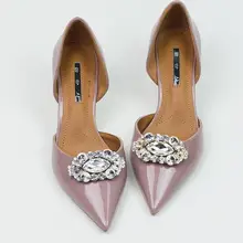 Роскошные золотые и Серебристые Стразы со съемными кристаллами для украшения женской обуви