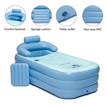 Складной портативный синий большой размер надувная ванна ПВХ складной портативный для взрослых с воздушным насосом Бытовая надувная Ванна