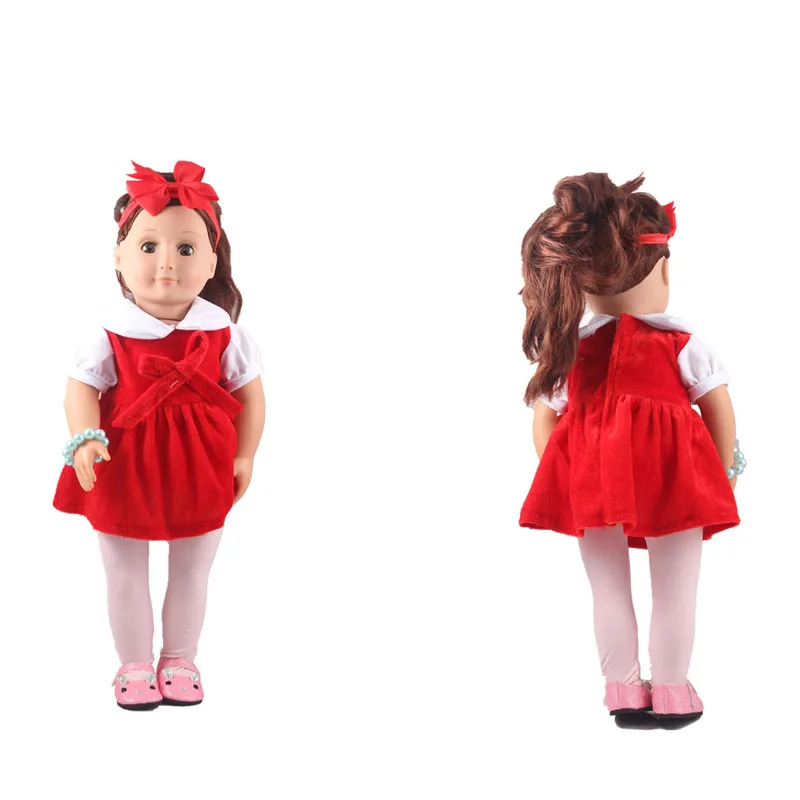 Accessories-For-The-Dolls-46cm-Doll-Clothes-Doll-Dress-With-Doll-Shoes-for-18-Inch-American