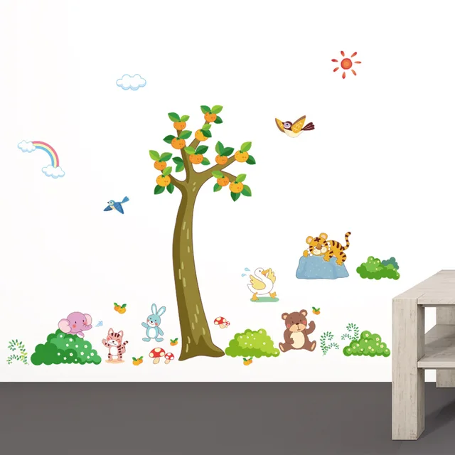 Zoo Small Tree Pattern Wall Stickers Living Room Bedroom Boys Girls ... Zoo Small Tree Pattern Wall Stickers Living Room Bedroom Boys Girls ...