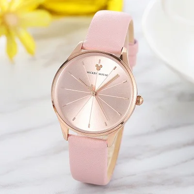 Disney кварцевые часы наручные часы Модные Повседневные Элегантные часы для женщин девушек студентов браслет часы для женщин Reloj Mujer - Цвет: pink(carton pack)