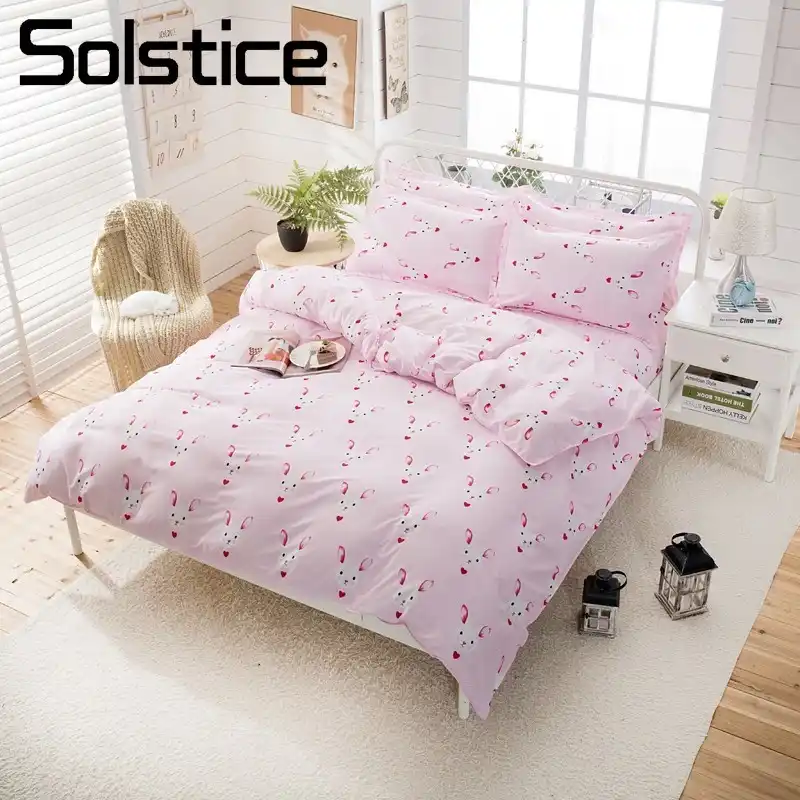 Solstice Home Textile Pink Rabbit Bedlinen Kids Teen Girls Bedding