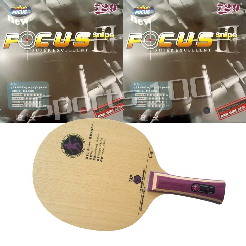 

Pro Combo Racket 729 L-2 FL blade with 2x 729 Focus 3 Rubber with sponge