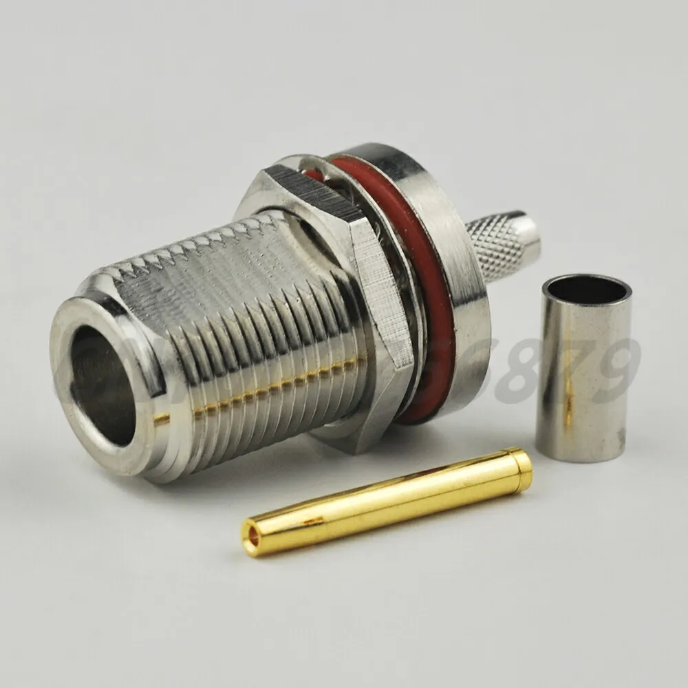 RF electrical wire terminal connector N jack bulkhead O ring Straight