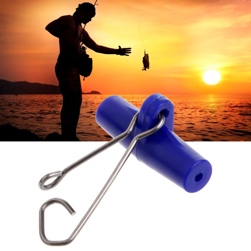 Buy 10pcs Fishing Sinker Slip Clips Blue Plastic Head Swivel With Hooked Snap