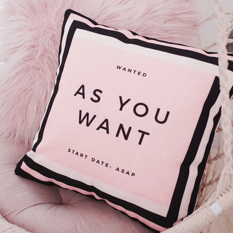 Mattys The original heart of Girl Pink ins English CHIC style cotton cushion pillow core creative gift | Дом и сад