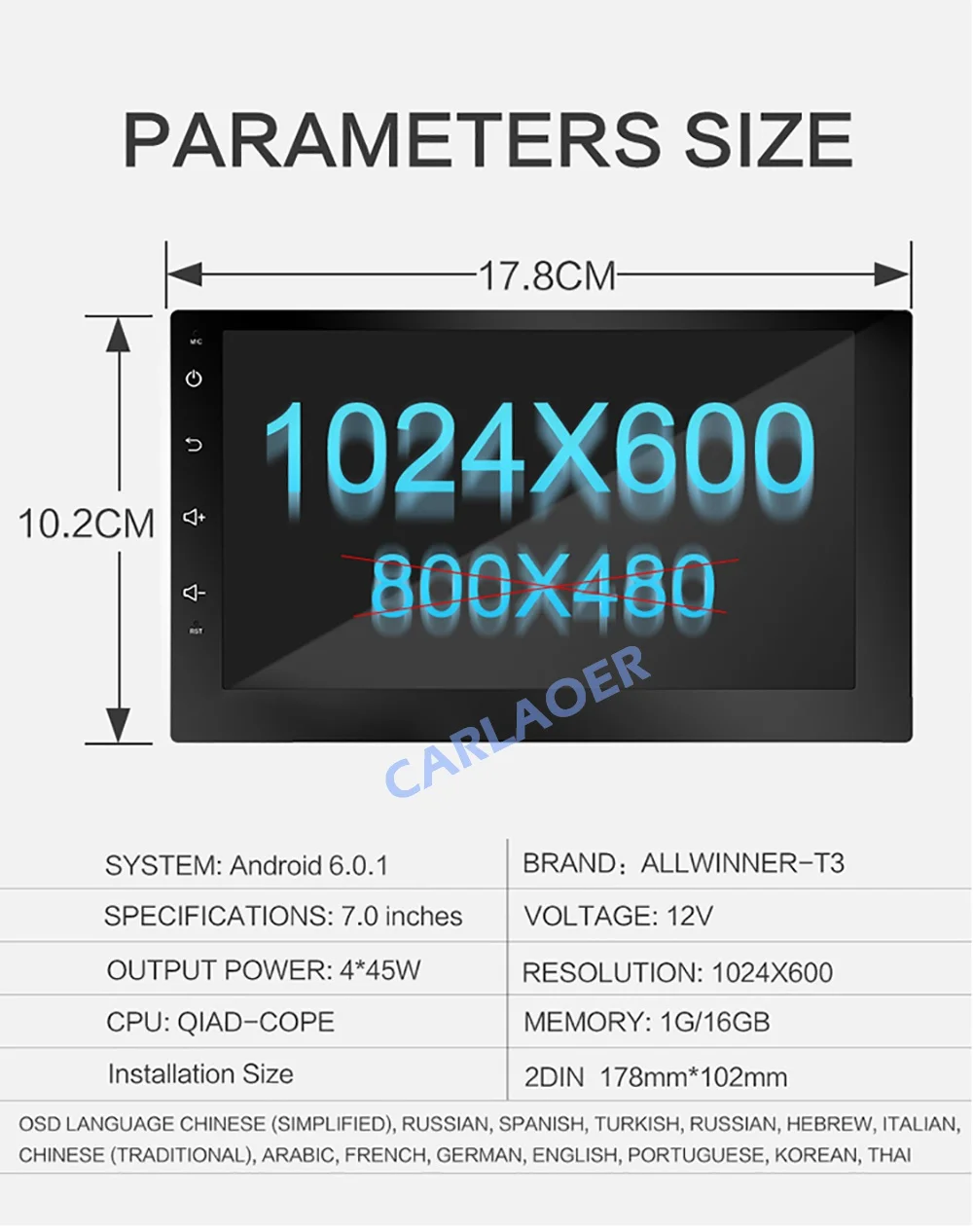 Android 1 din автомобильный dvd-плеер авто радио GPS навигация " 1024*600 Универсальный Wifi Bluetooth USB RDS стерео мультимедийные плееры