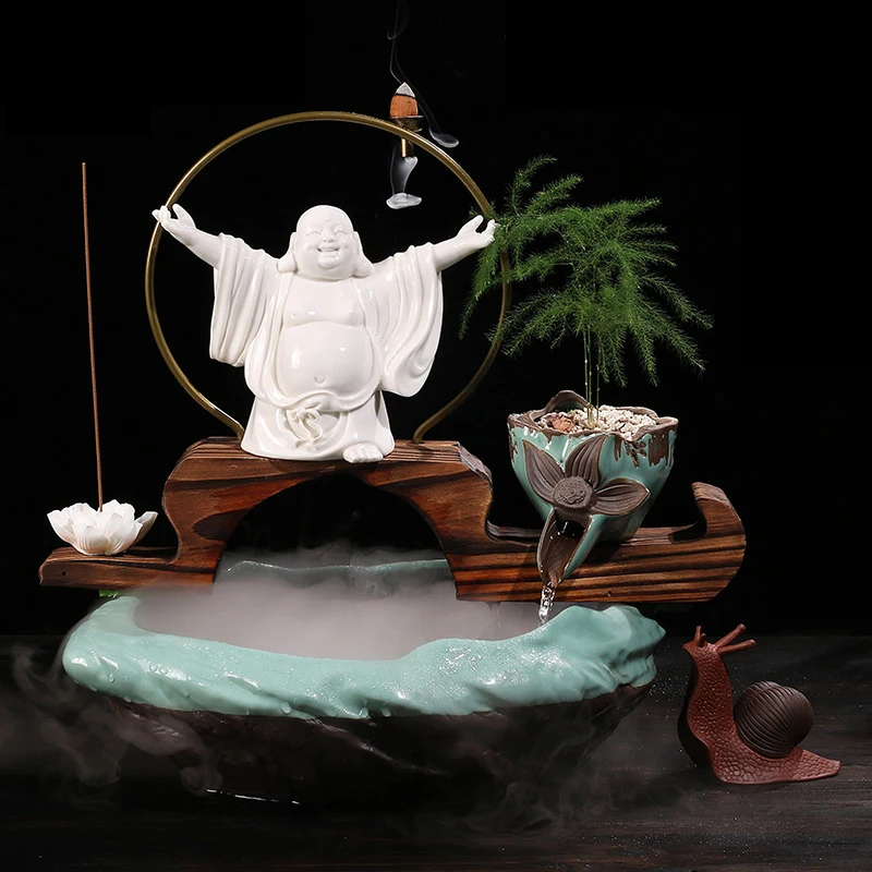 Керамический фонтан для воды в китайском стиле 110 В|backflow incense burner|incense burnerbackflow |