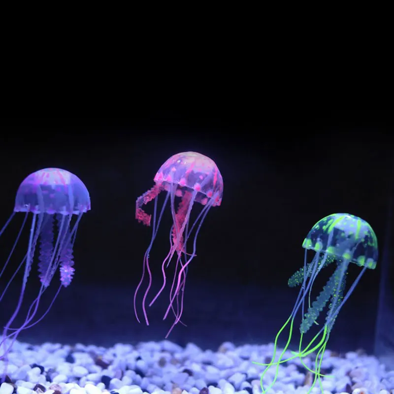 Черепаха аквариум мини подводная лодка орнамент светящийся эффект искусственная Медуза аквариумный аквариум украшение прекрасный 5,5 см 8 см 10 см