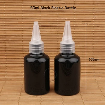 

100pcs/Lot Wholesale 50ml Black PET Plastic Lotion Bottle with Water 50 Gram Refillable Liquid Sample Packaging Transparent Cap