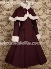 Top Sale Burgundy Wool Japan Warm Winter Sweet Lolita Dress Winter Coats All Size For Sale