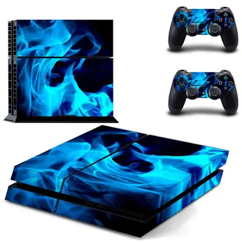 

Blue Fire PS4 Skin Sticker Decal for Sony PlayStation 4 Console and 2 Controller Skin PS4 Sticker Vinyl Accessory