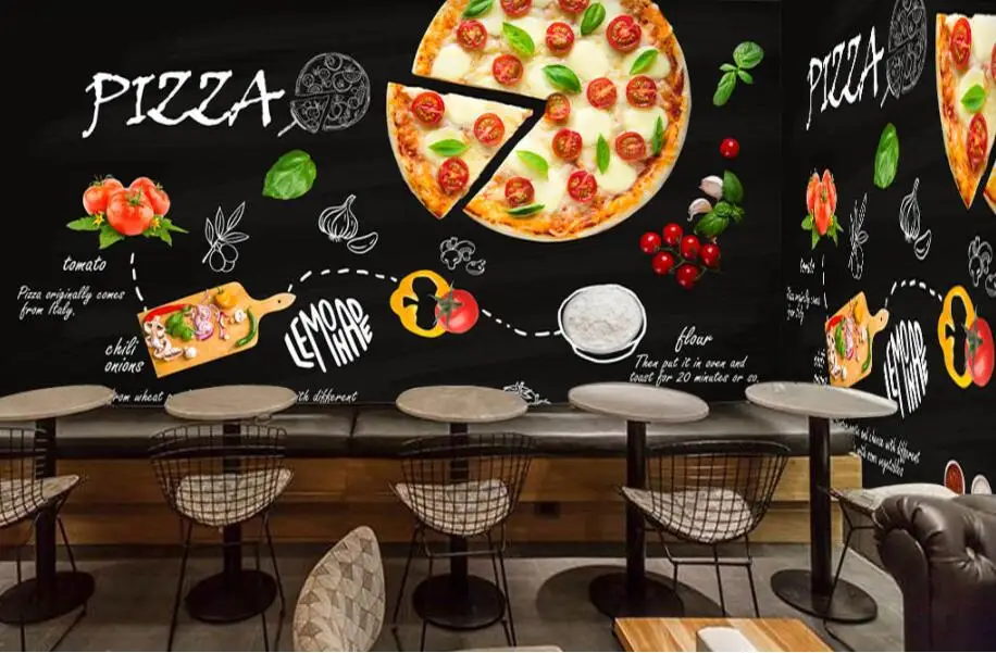 Beibehang пользовательские большой Еда фото обои ручная роспись пиццерия Западной Ресторан фон отделка стен 3d обои
