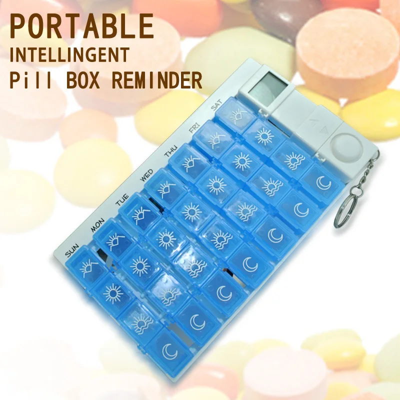 Newest weekly Digital pill box with alarm timer 7days pill box with