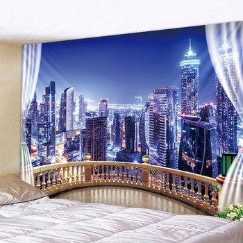 

City Night Scene Printed Large Wall Tapestry Cheap Hippie Wall Hanging Bohemian Wall Tapestries Mandala Wall Art Decor
