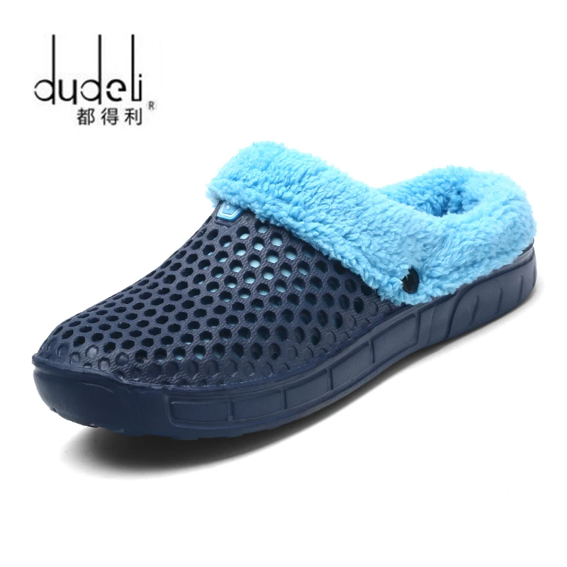 

DUDELI Men Slippers Winter Warm Slides Indoor Shoes Fur Fahsion Man Shoes Flat Sandals Male Flip Flops Casual Footwear 41-45