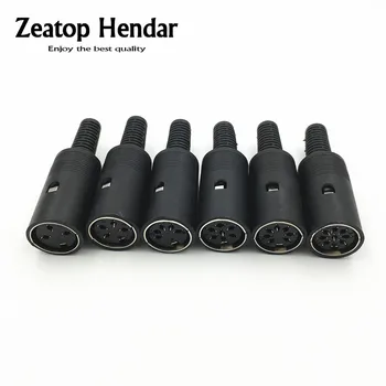 

100Pcs DIN 3 4 5 6 7 8 Pin Female Plug with Plastic Handle Socket DIN Audio Wire Connector DIN Jack for Keyboard/Mouse DIY