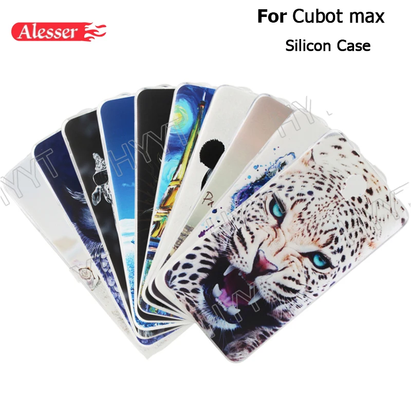 

Alesser For Cubot max Silicone Case Soft TPU Back Cover With Colorful Drawings Print Mobile Phone Protective Case For Cubot max