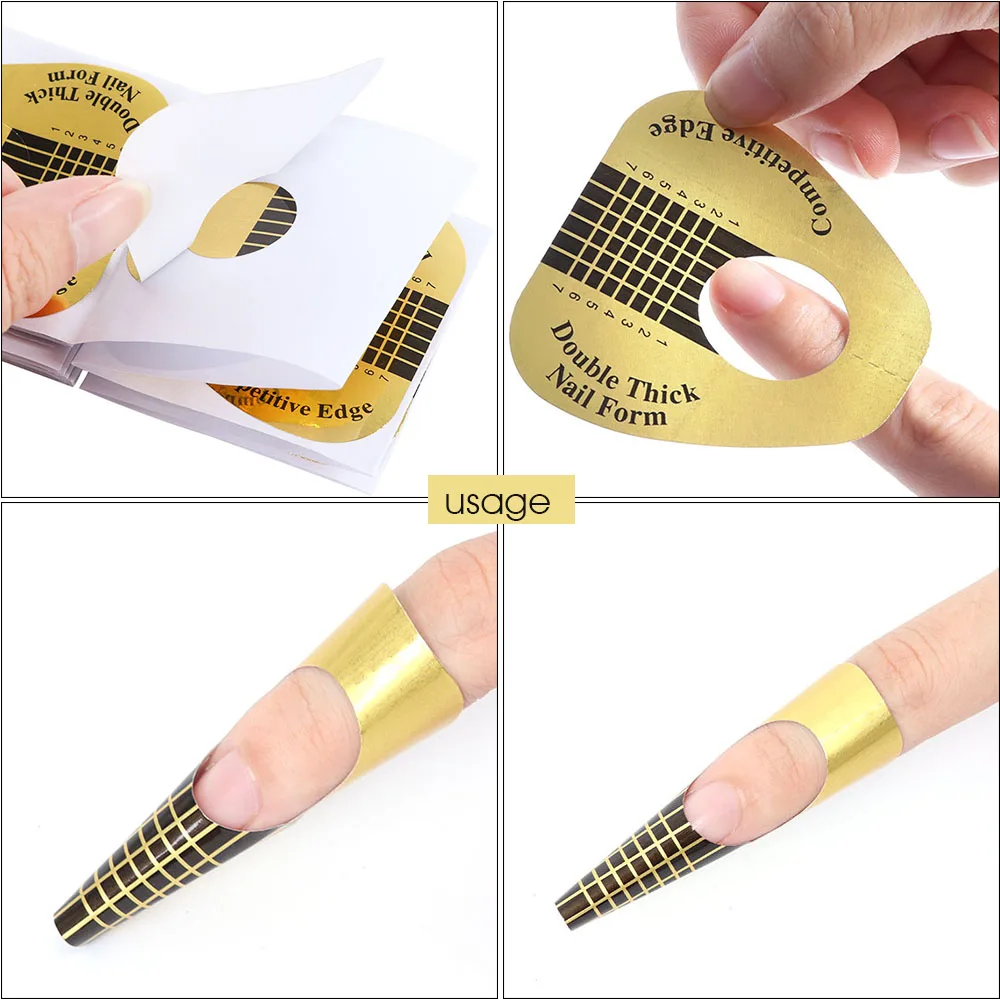 10x u-образная направляющая наклейка для ногтей, УФ-гель для наращивания, трафареты в форме рыбы, прямоугольные трафареты для дизайна ногтей, французская бумага для маникюра, CH941-1